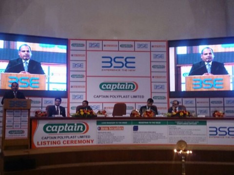 Mr. Ramesh Khichadiya, giving his speech at listing event at BSE